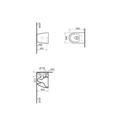 Vitra "Sento" Coppia Di Sanitari Da Terra Filo Muro Senza Brida Bianco Lucido